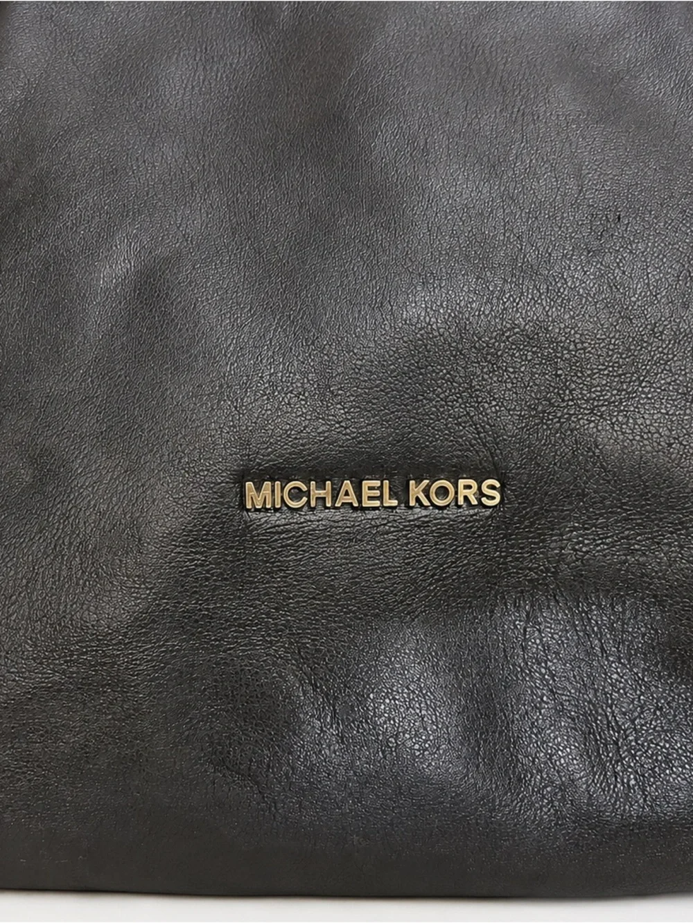 MICHAEL Michael Kors Hamilton Whipstitch Chain Black Leather Large Tote Bag